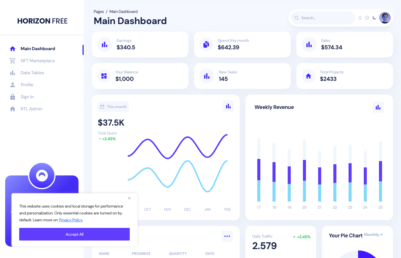 Horizon UI - Free React Tailwind Admin Dashboard
