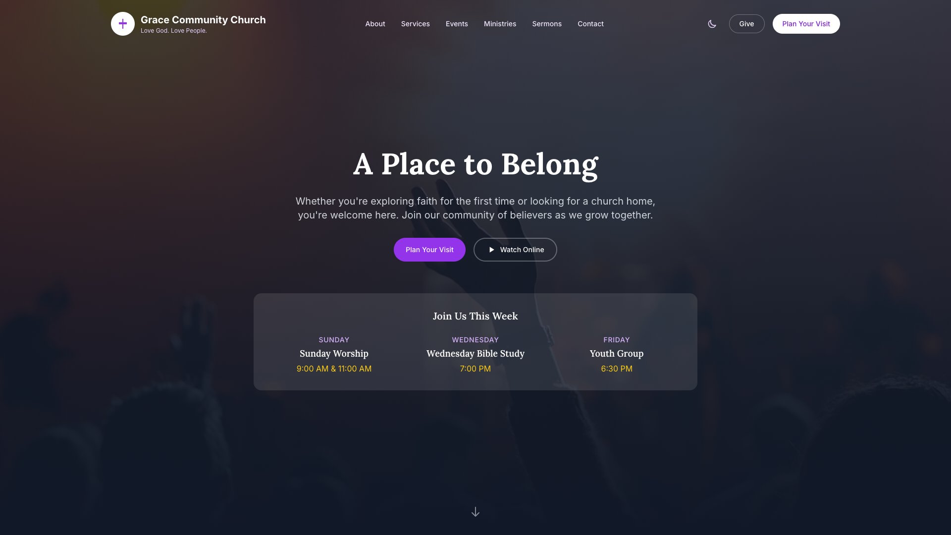 FaithCommunity - Premium Astro Church Template with Service Times, Ministries, and Sermon Archive