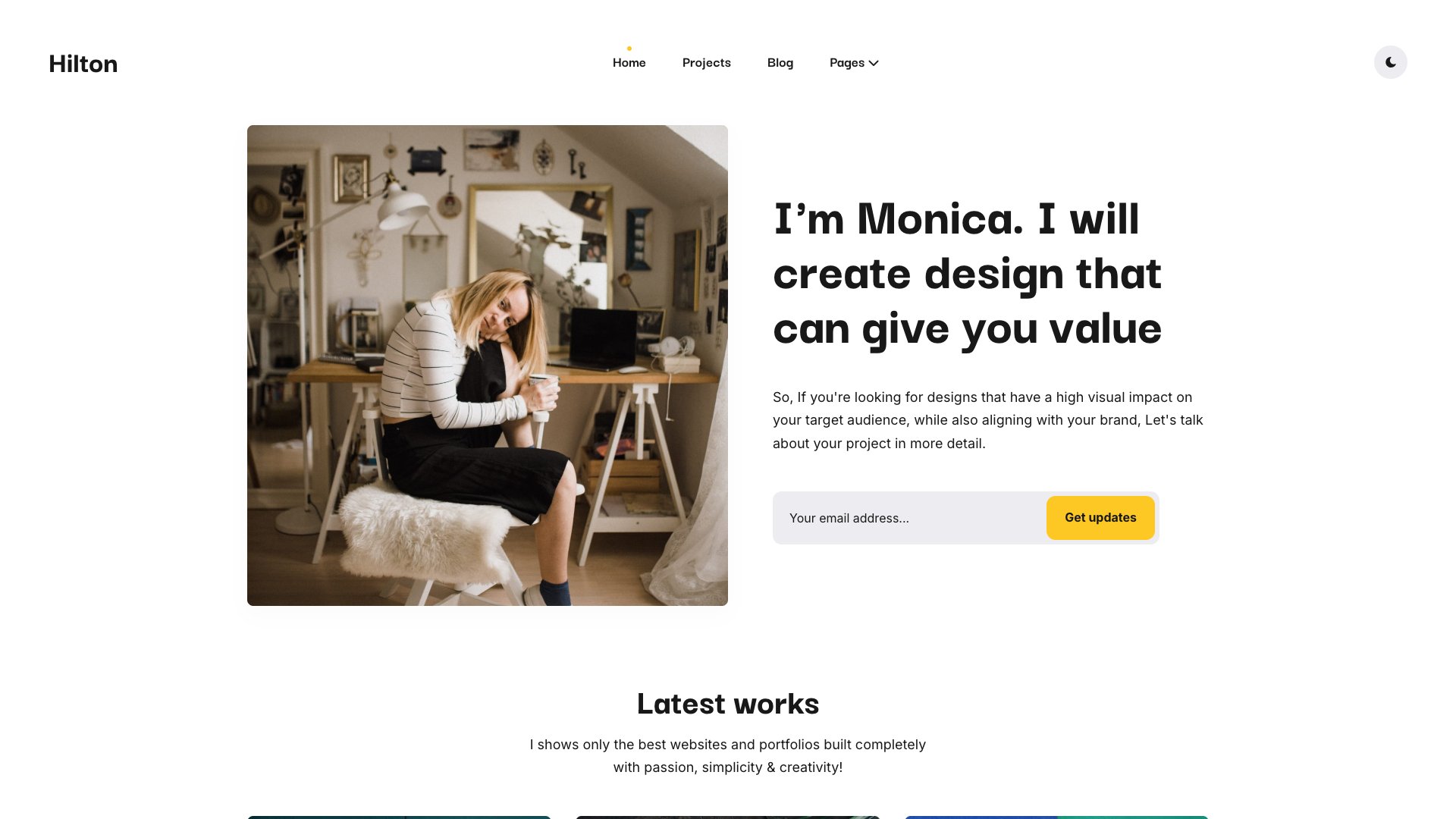 Hilton - Premium Dark Modern Portfolio Jekyll Theme with Project Categories Client Reviews and Blog