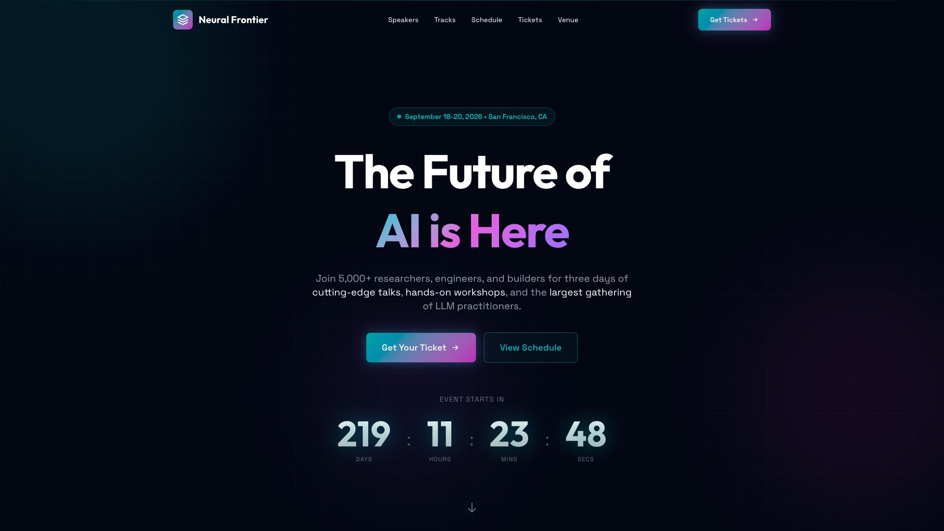 AISummit - Premium Astro AI Conference Template with Speaker Lineup, Schedule Grid, and Sponsor Tiers