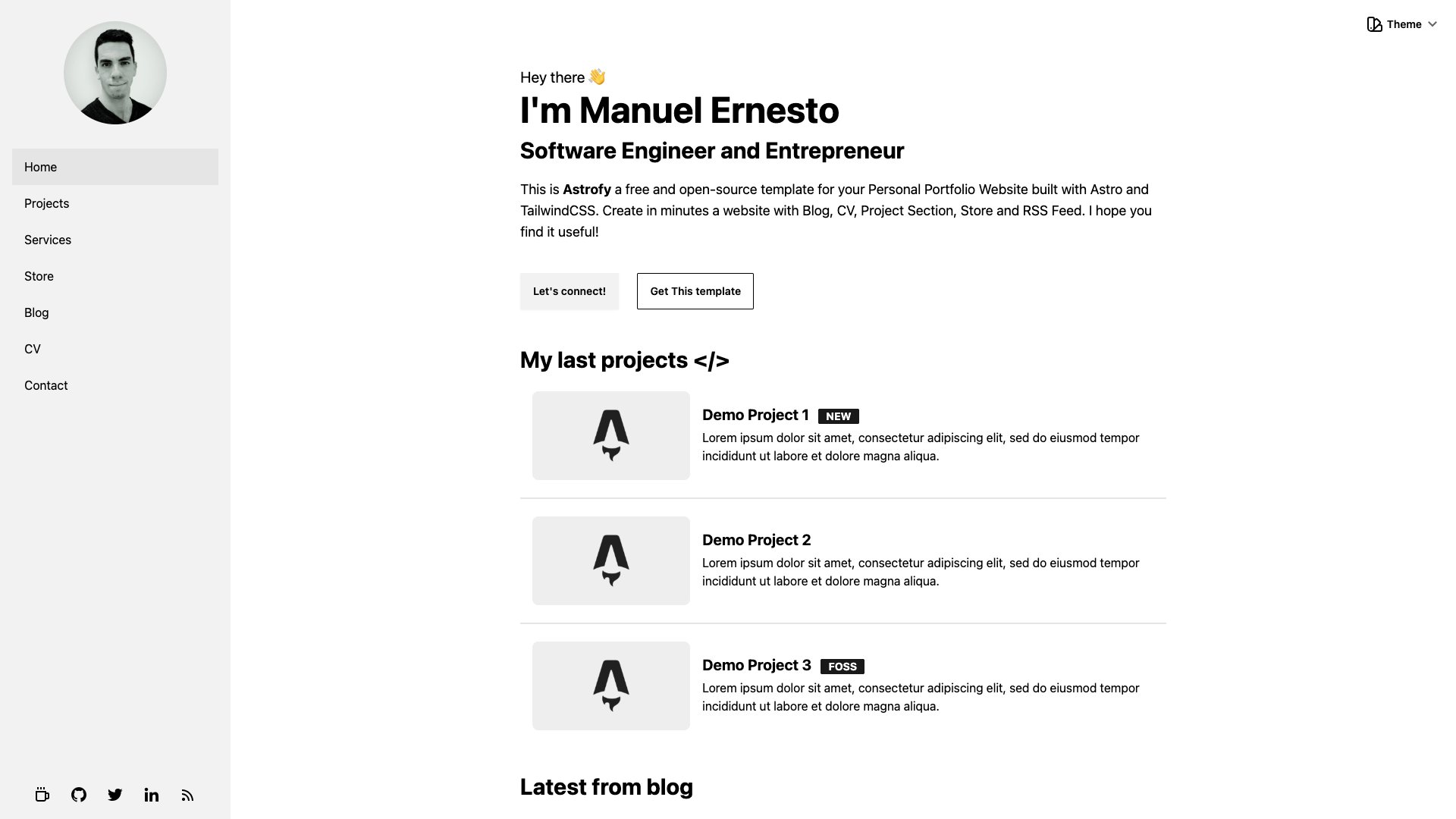 Astrofy - Free Astro Portfolio Template