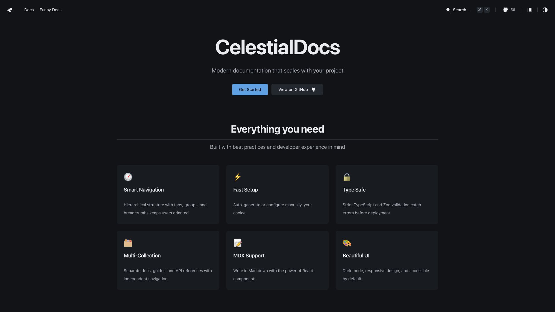 CelestialDocs - Free Astro Documentation Template