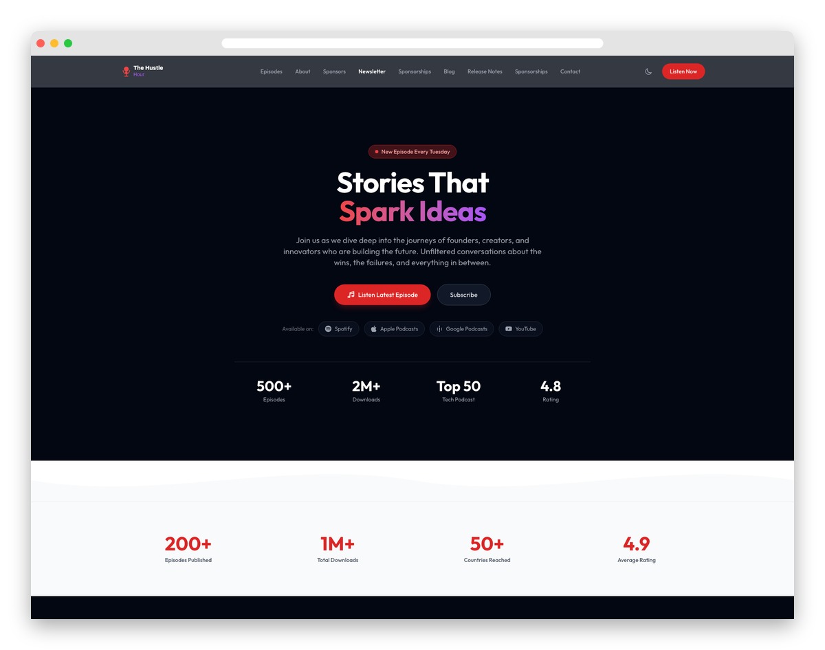 The Hustle Hour - Astro and Tailwind CSS Template