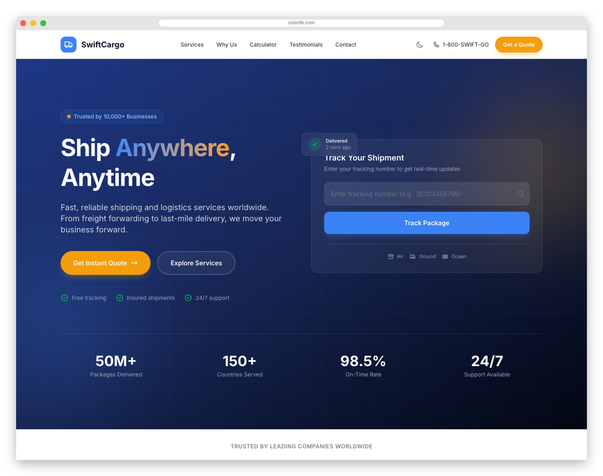 LogiTrans - Free Tailwind CSS Logistics Template