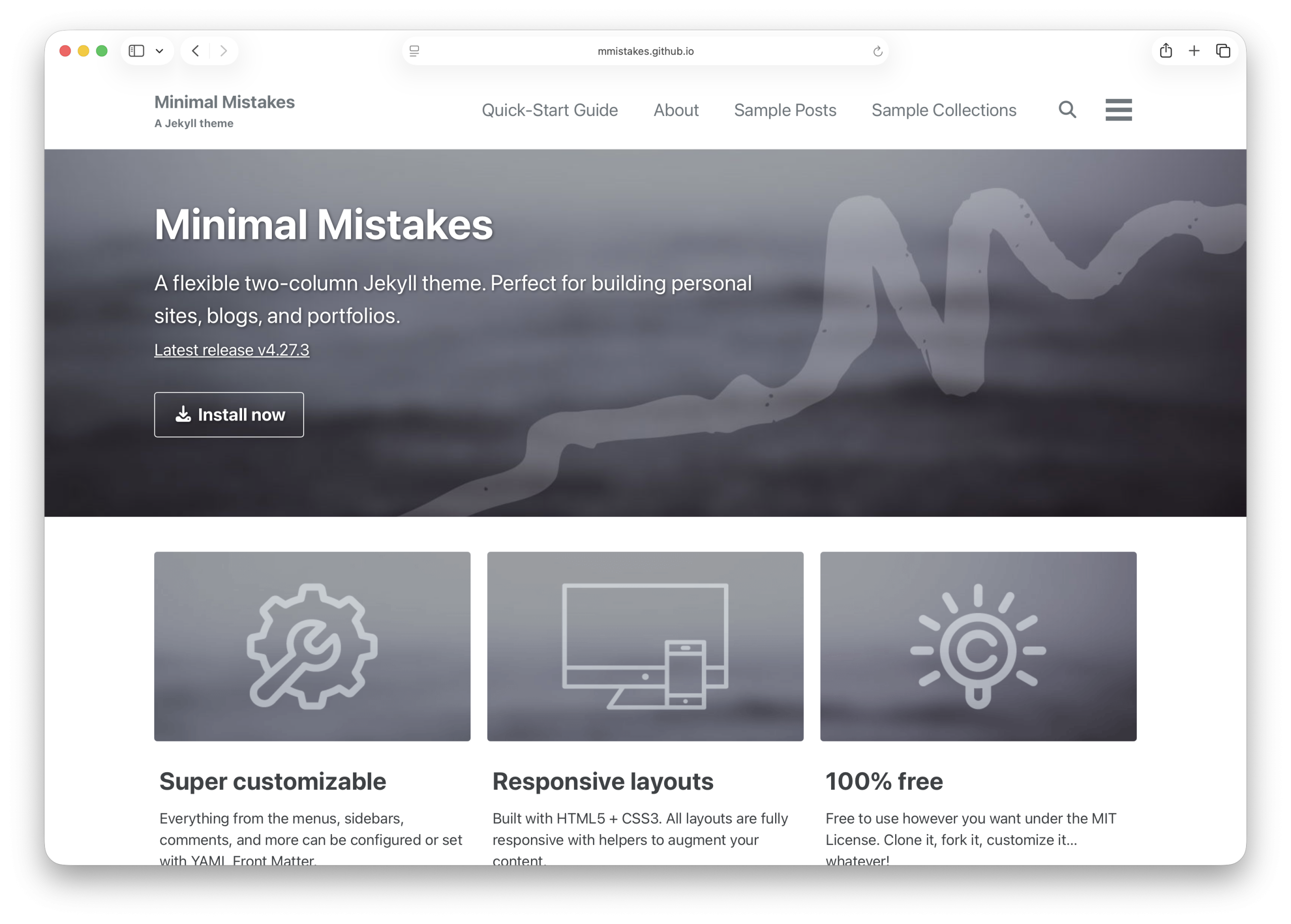 Minimal Mistakes - Free Multi-Purpose Jekyll Theme with 9 Skins, i18n, and Multiple Layout Options