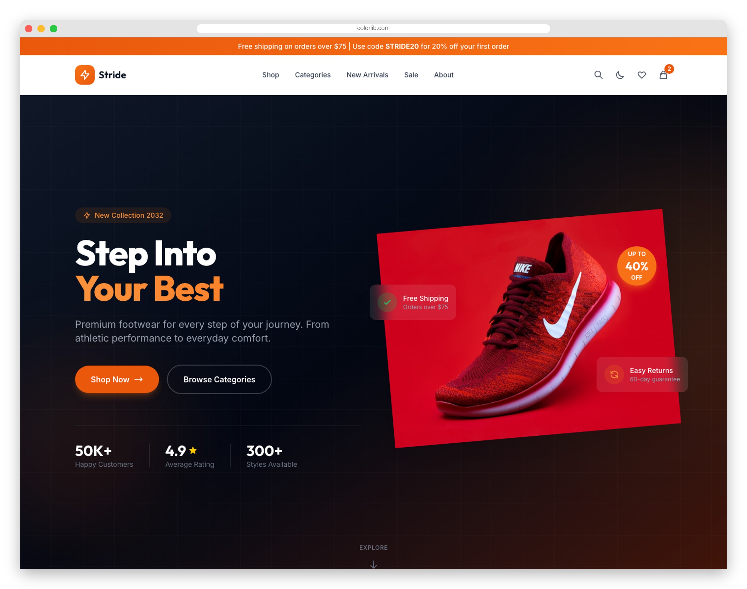 SoleStyle - Free Tailwind CSS Shoe Store Template