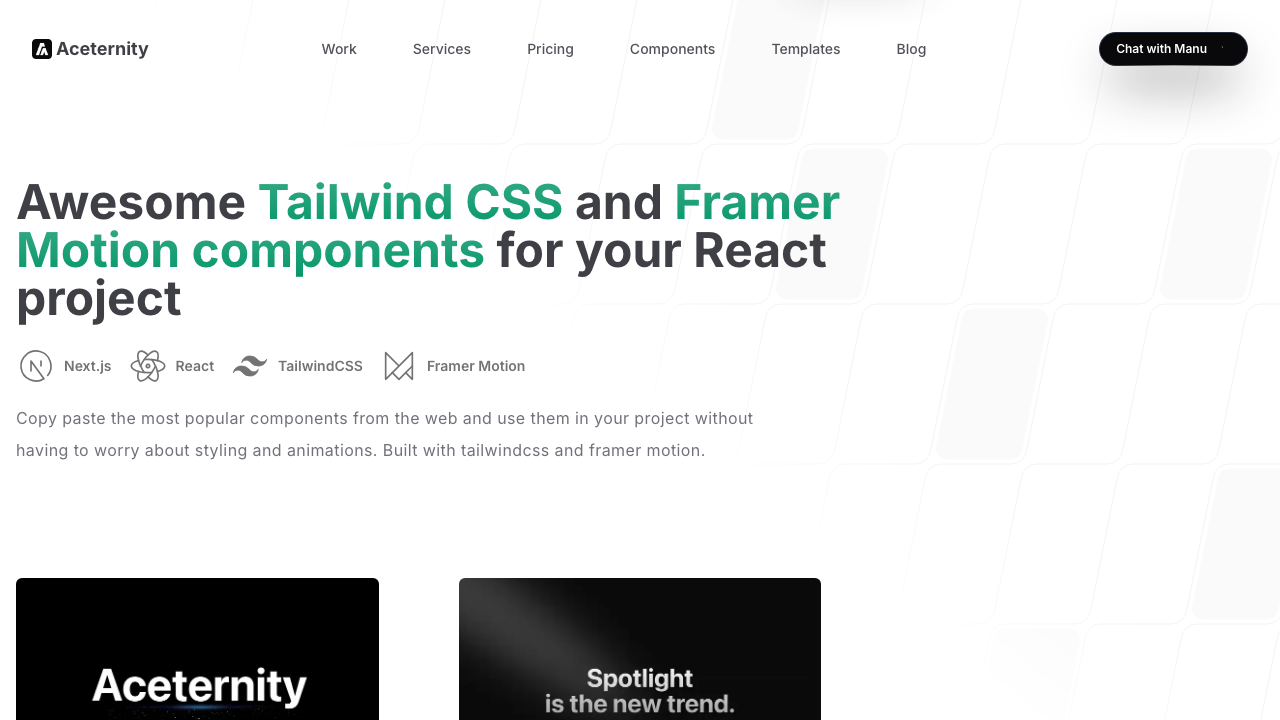 aceternity ui animated react components