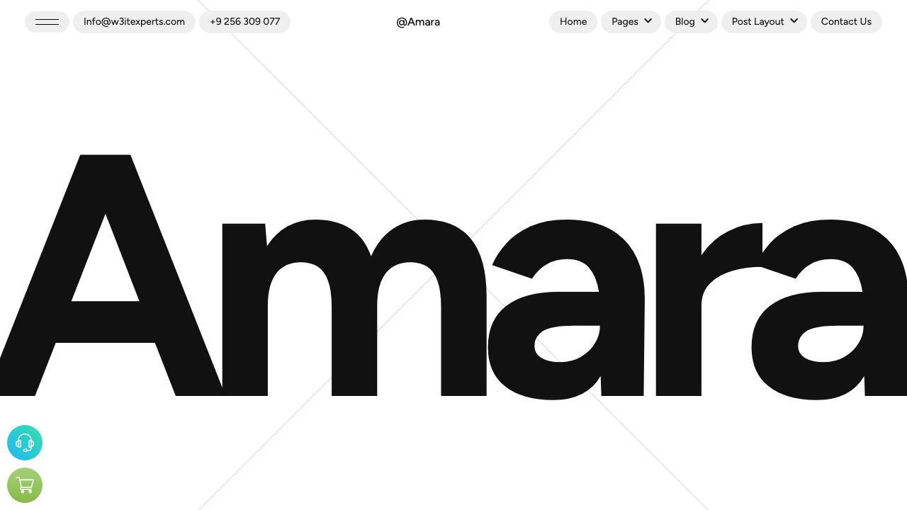 Amara NextGen creative portfolio template with Tailwind CSS v4