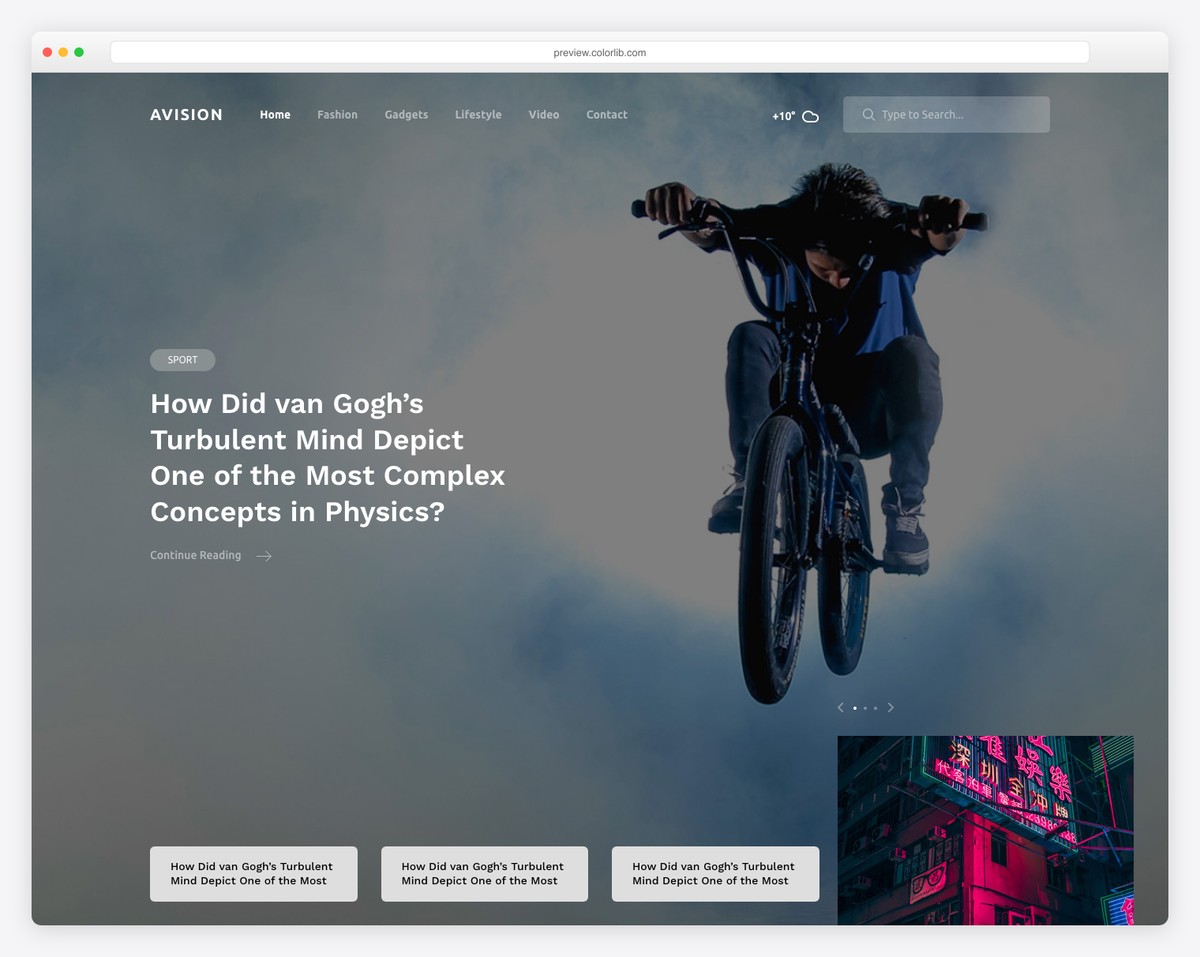 avision free bootstrap blog template