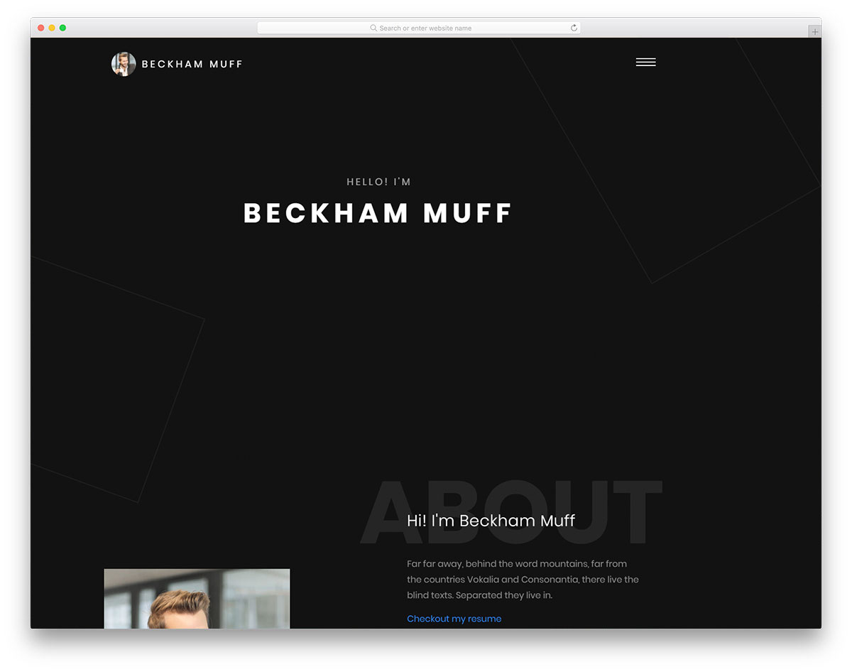 beckham free bootstrap portfolio template