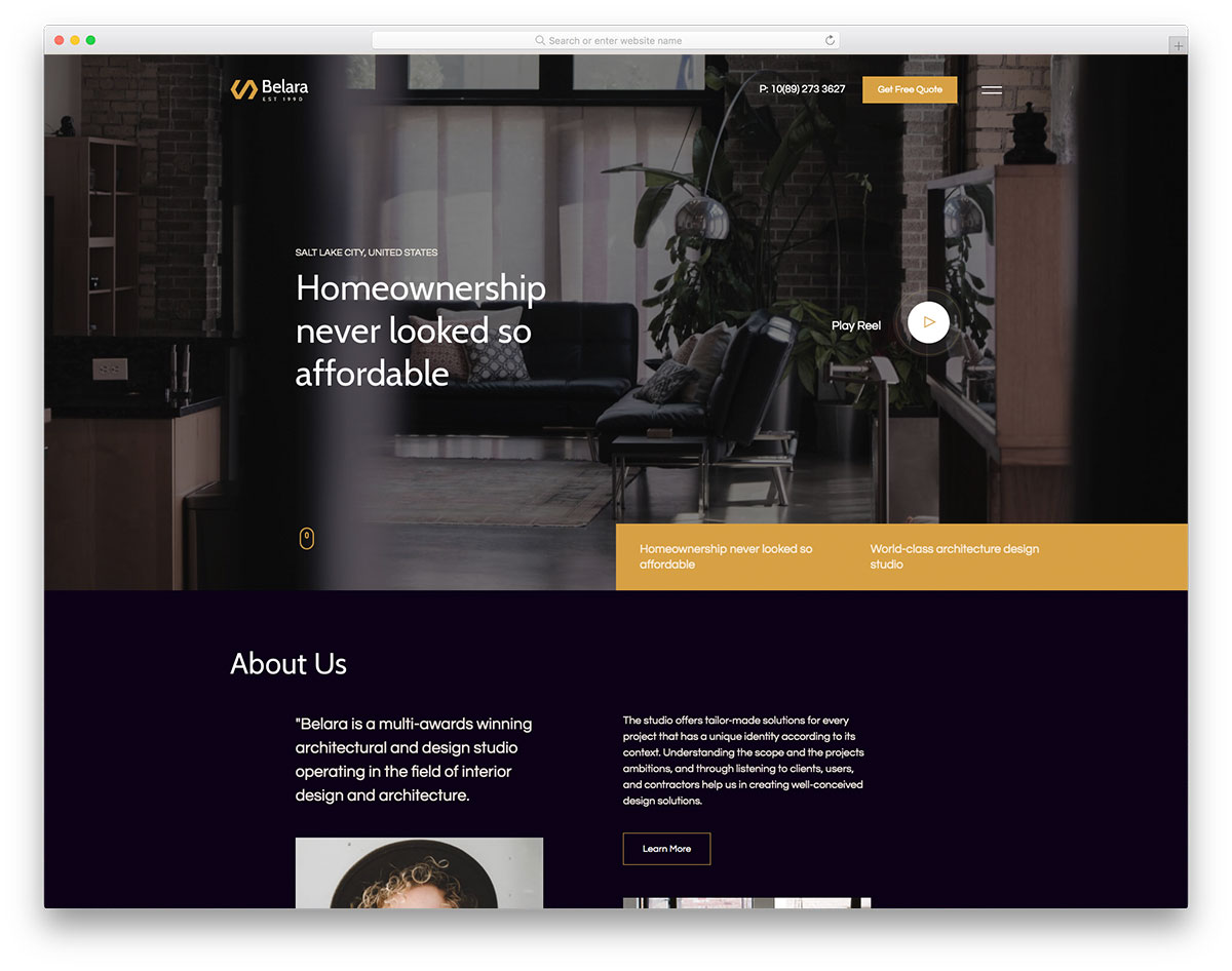 Belara free Bootstrap 5 architecture template