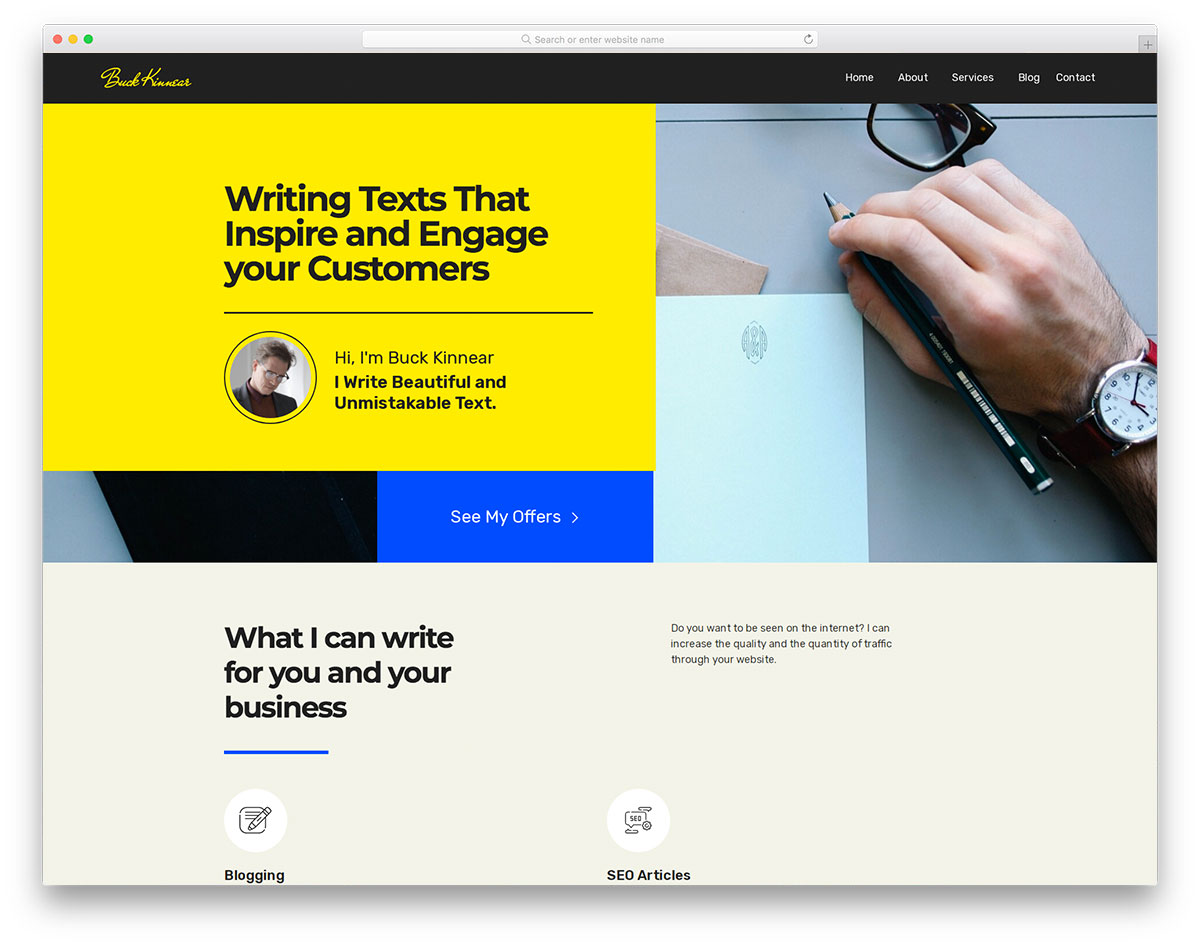 buckkinnear free bootstrap personal portfolio template