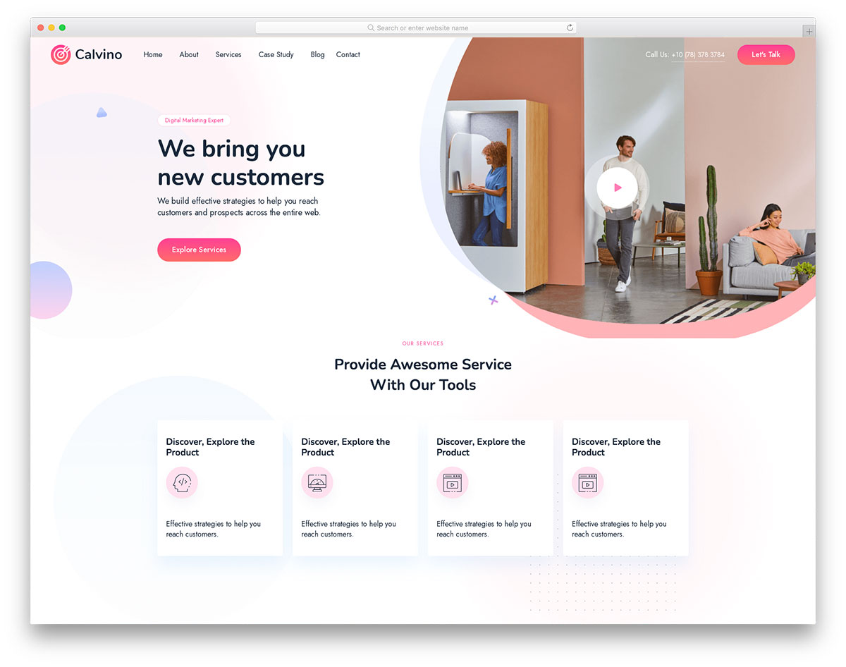 Calvino free responsive SEO landing page template