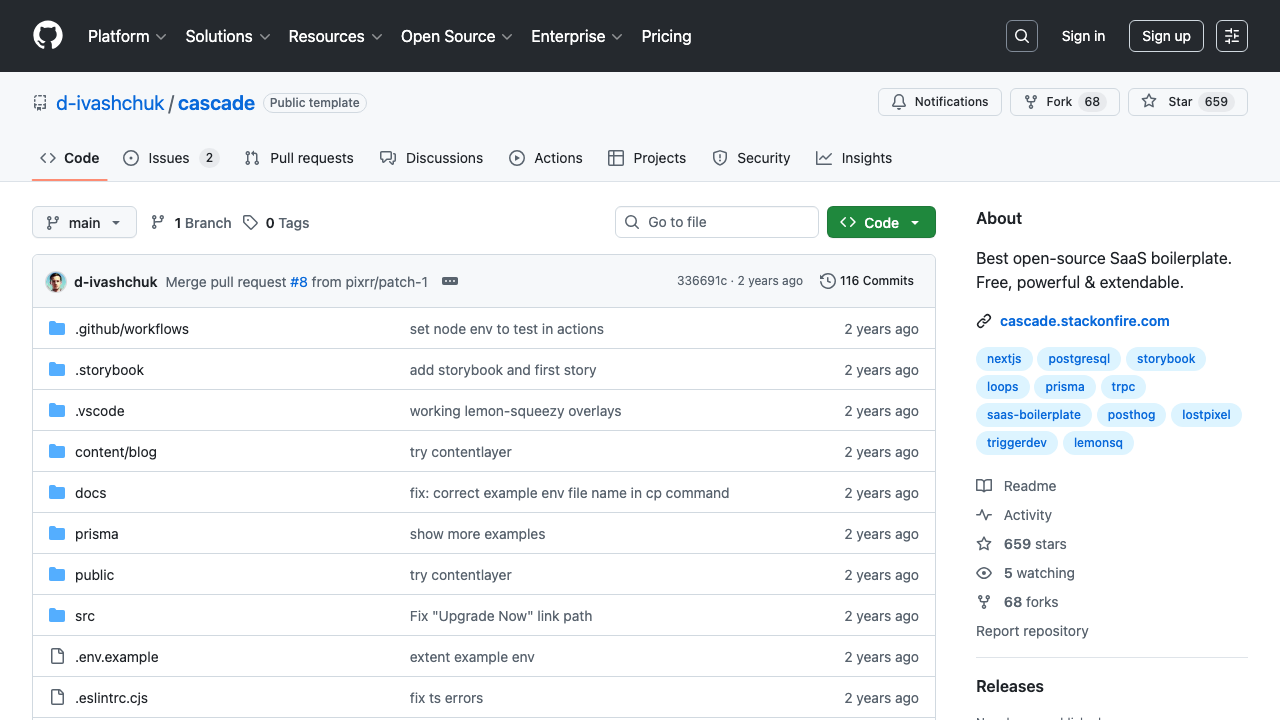 Cascade minimal SaaS starter with T3 Stack and Lemon Squeezy