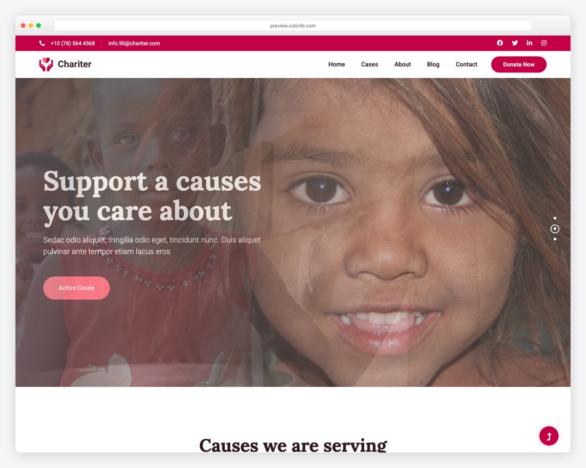 Chariter free responsive template