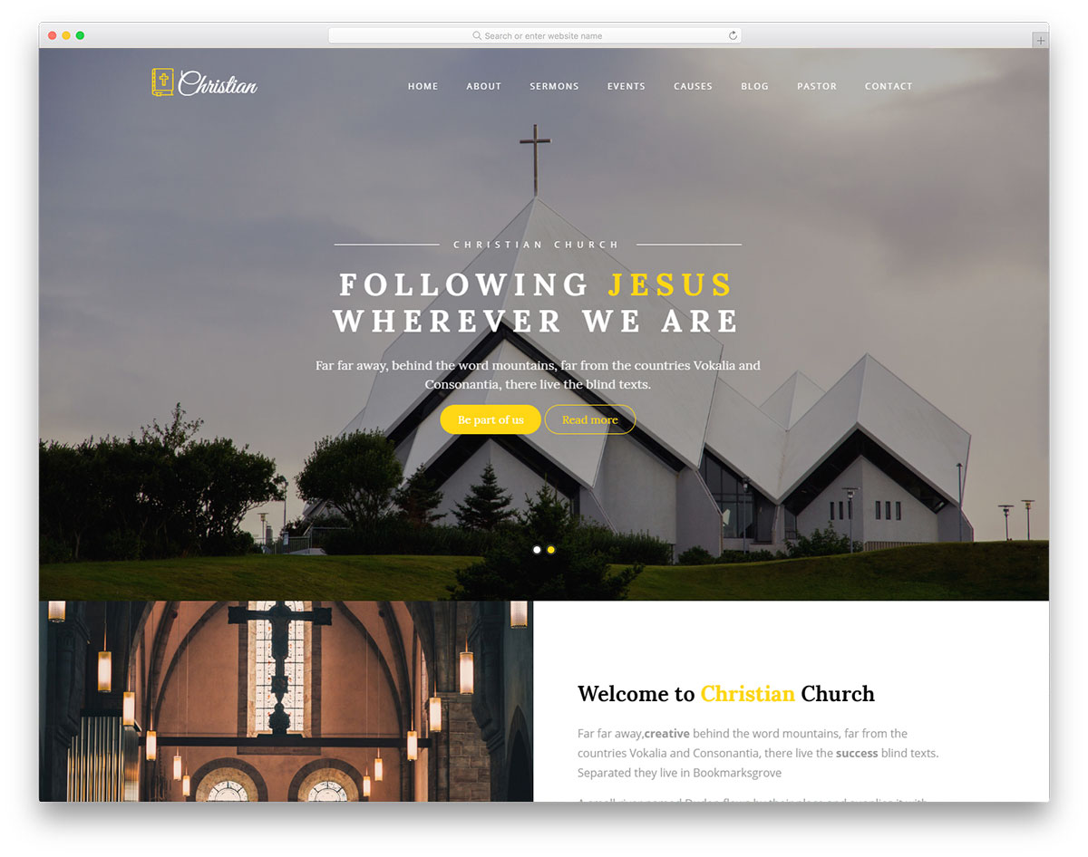 christian free bootstrap html template for churches
