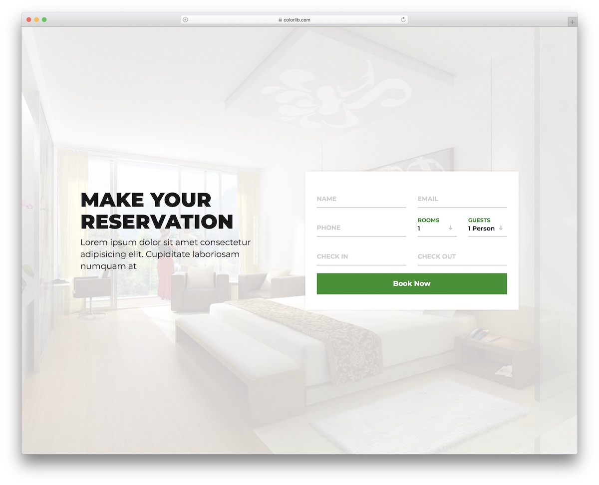 colorlib booking form v20