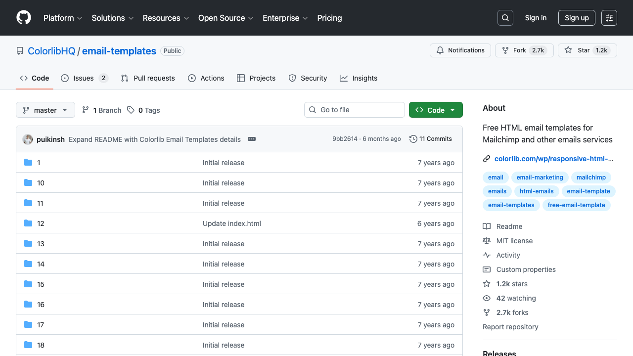 Colorlib free responsive HTML email templates