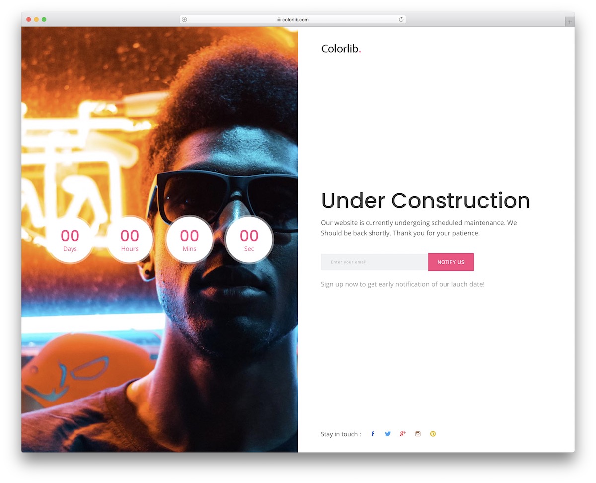 Coming Soon 17 template with creative layout