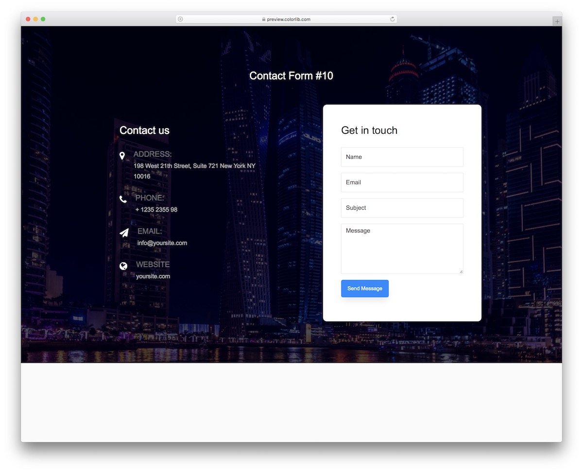 contact form v10