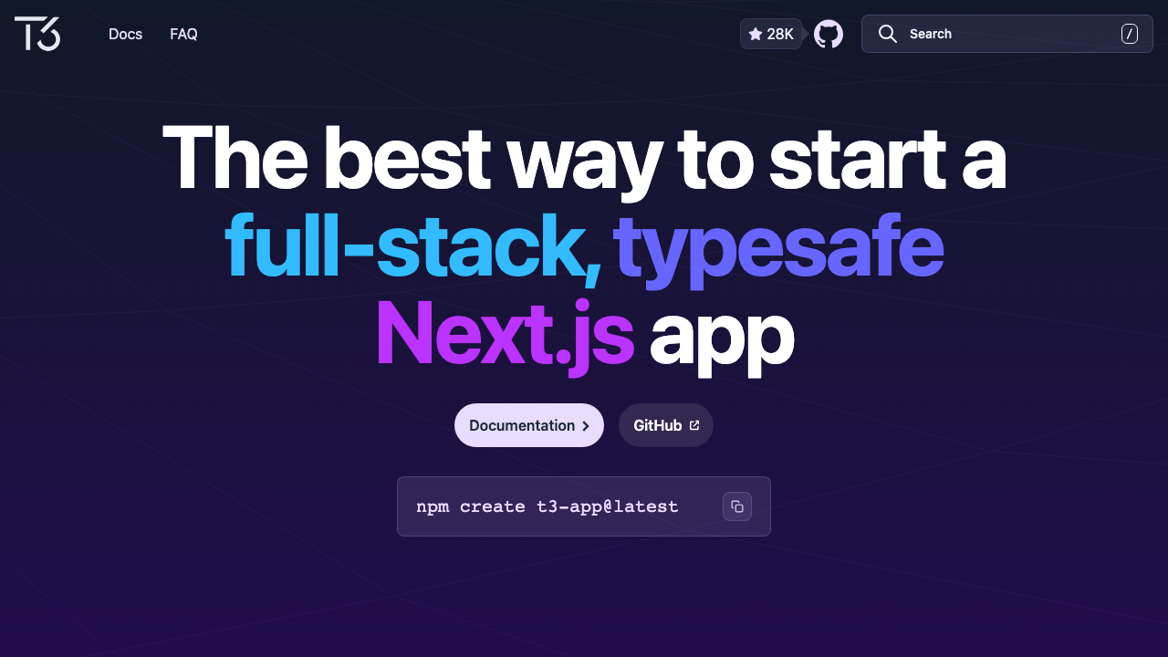 create-t3-app official T3 Stack CLI scaffold