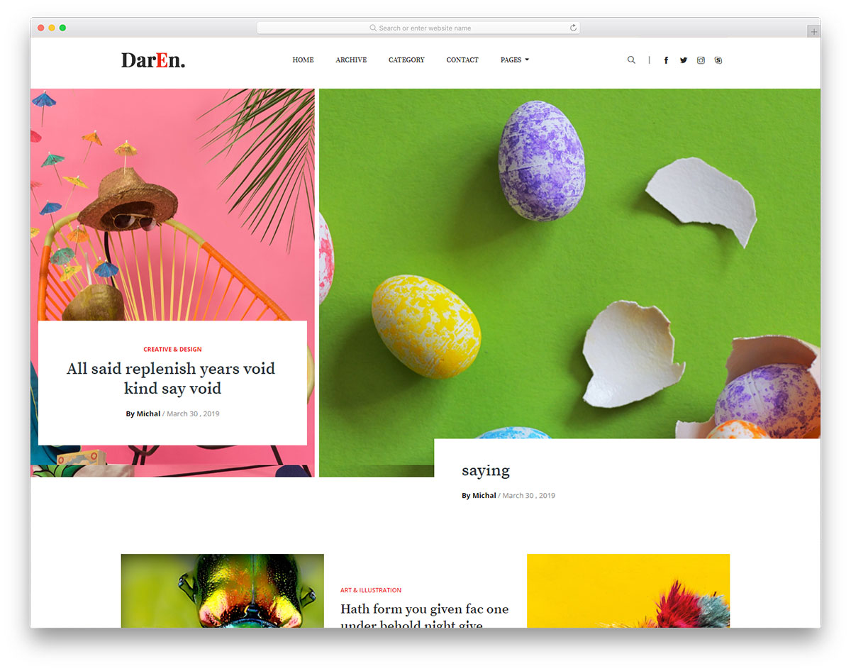 Daren free Bootstrap blog template