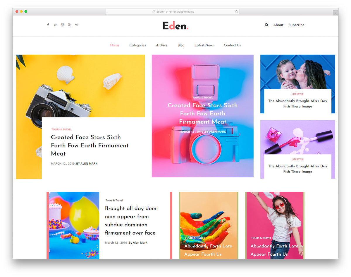 Eden free Bootstrap magazine blog template