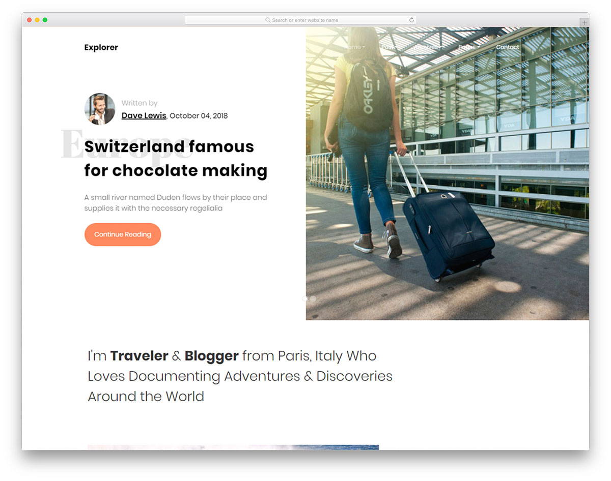 Explore free Bootstrap travel blog template