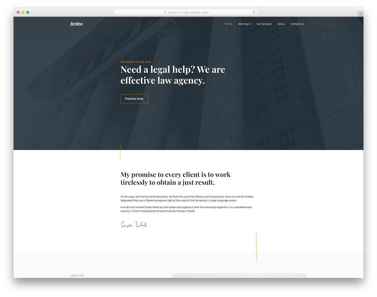 fective free bootstrap html template for law firms