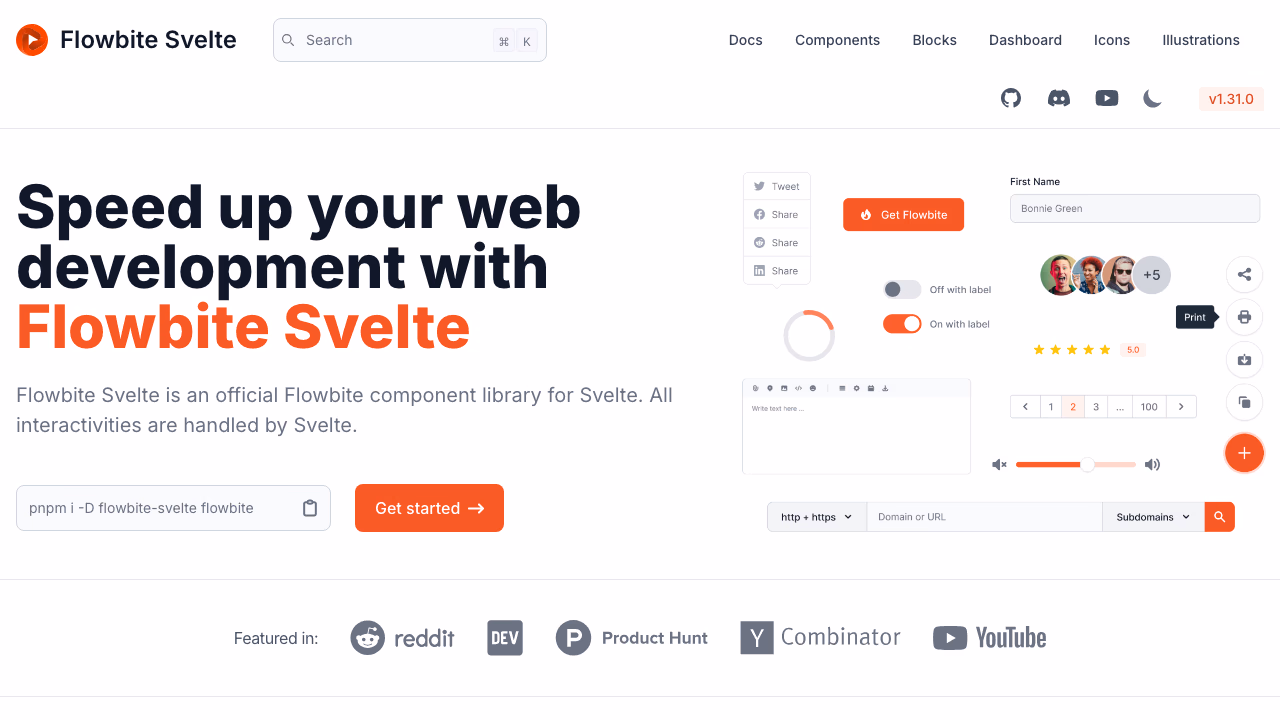Flowbite Svelte - 60+ Tailwind CSS components for SvelteKit