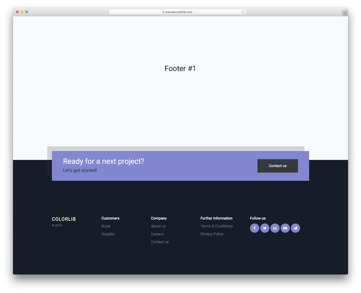 bootstrap footer v01 free template