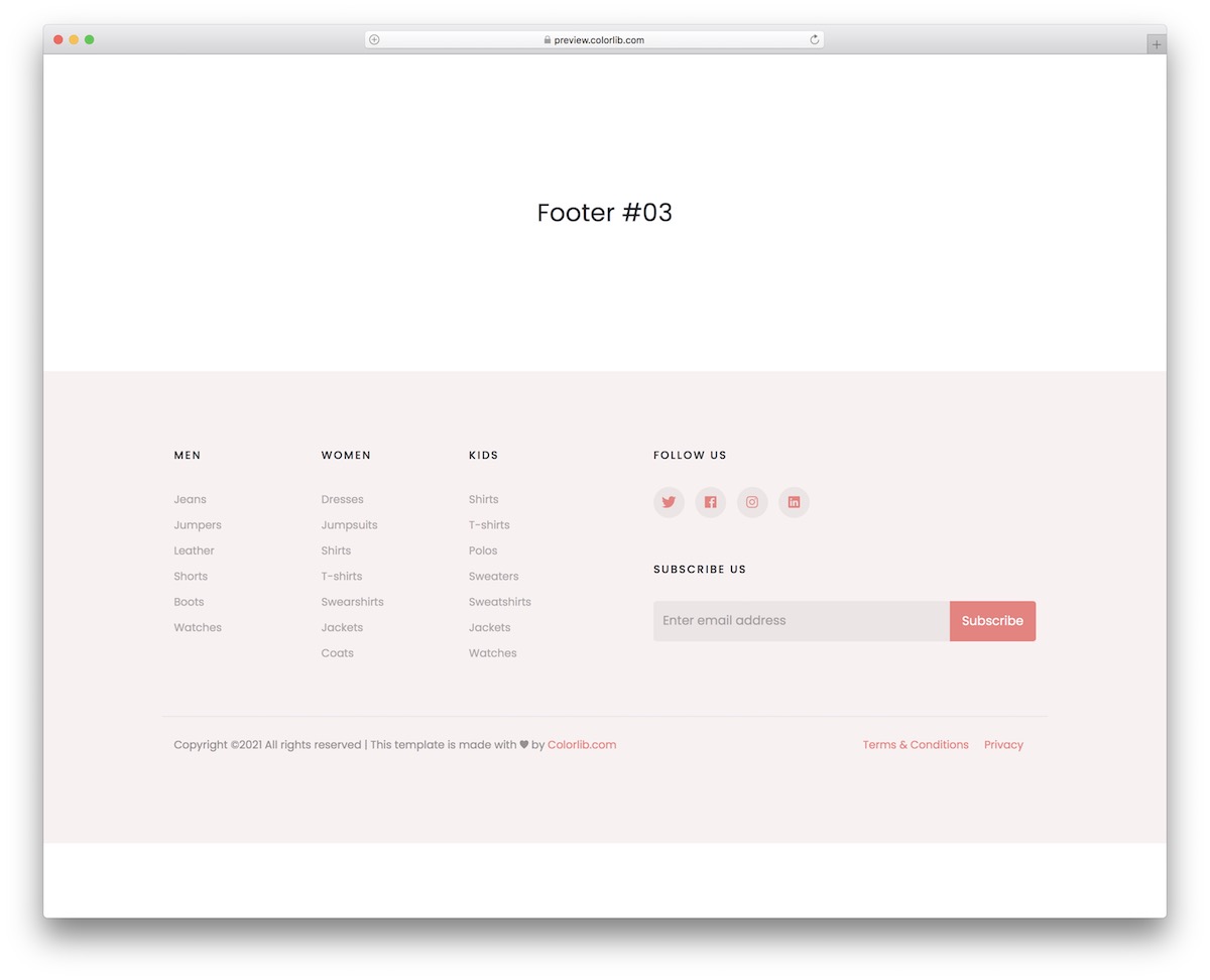 bootstrap footer v13 free template