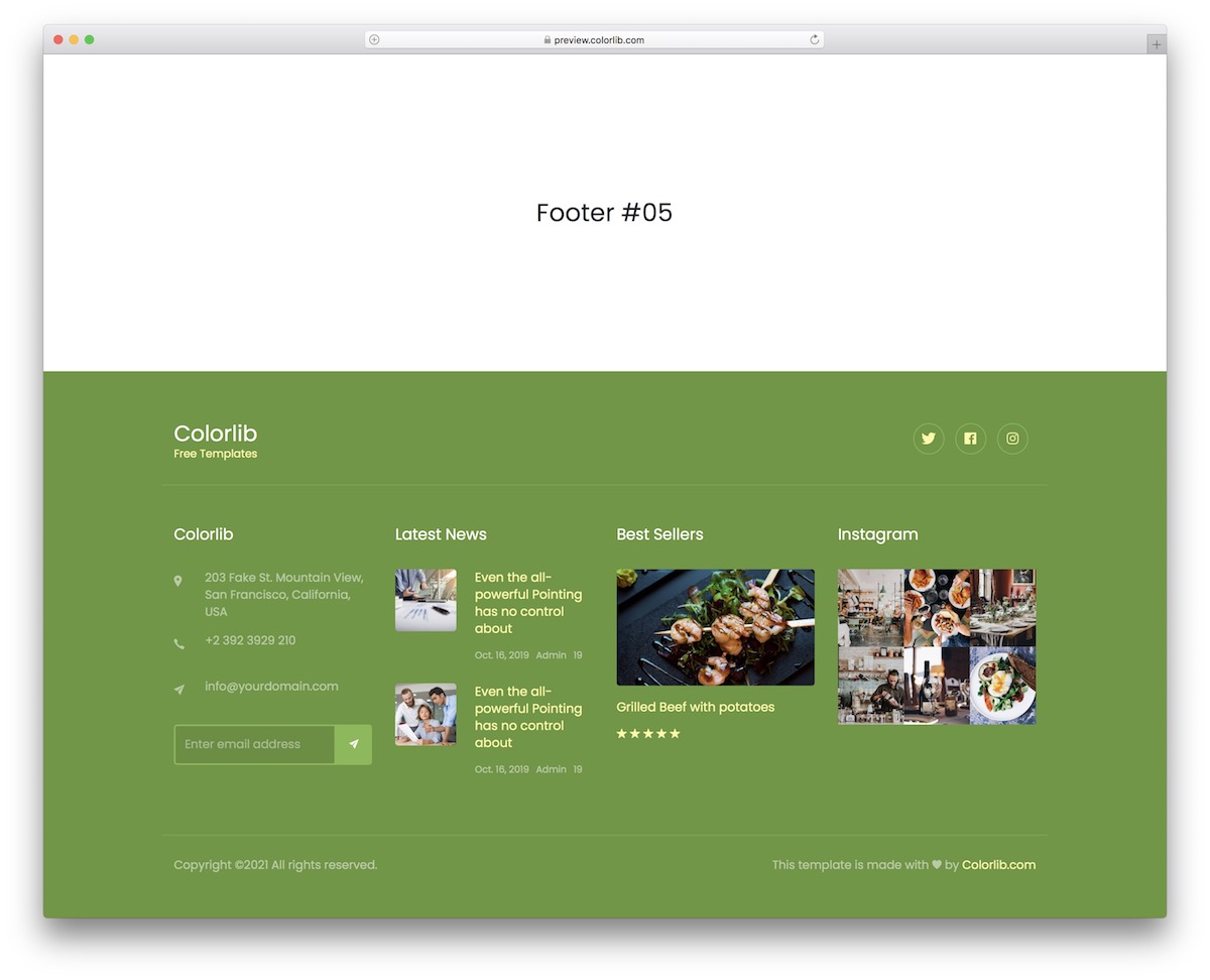bootstrap footer v15 free template
