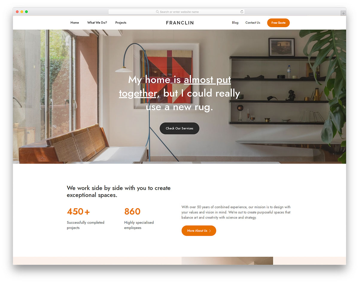 Franclin free responsive interior design template