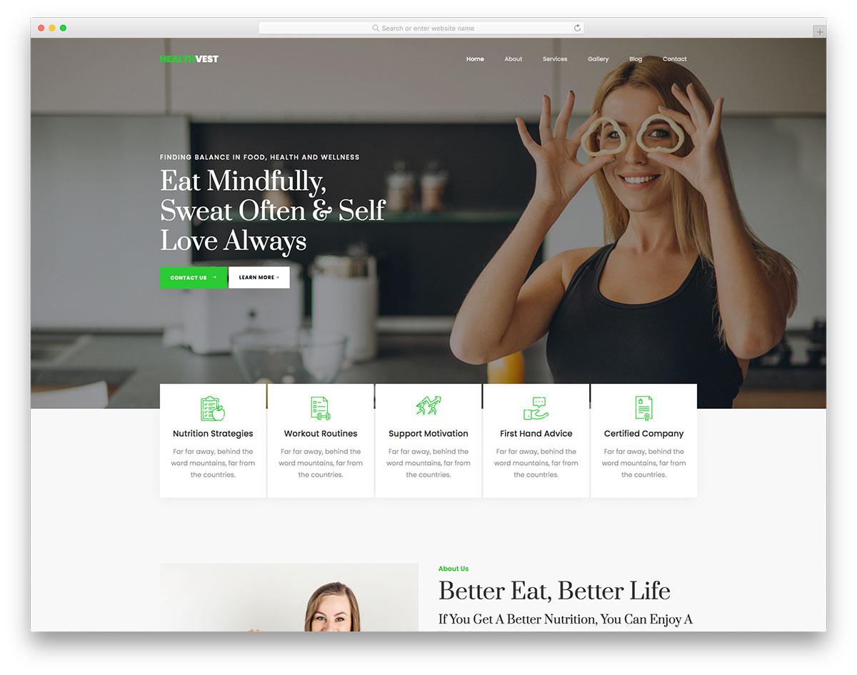Healthvest free responsive health template