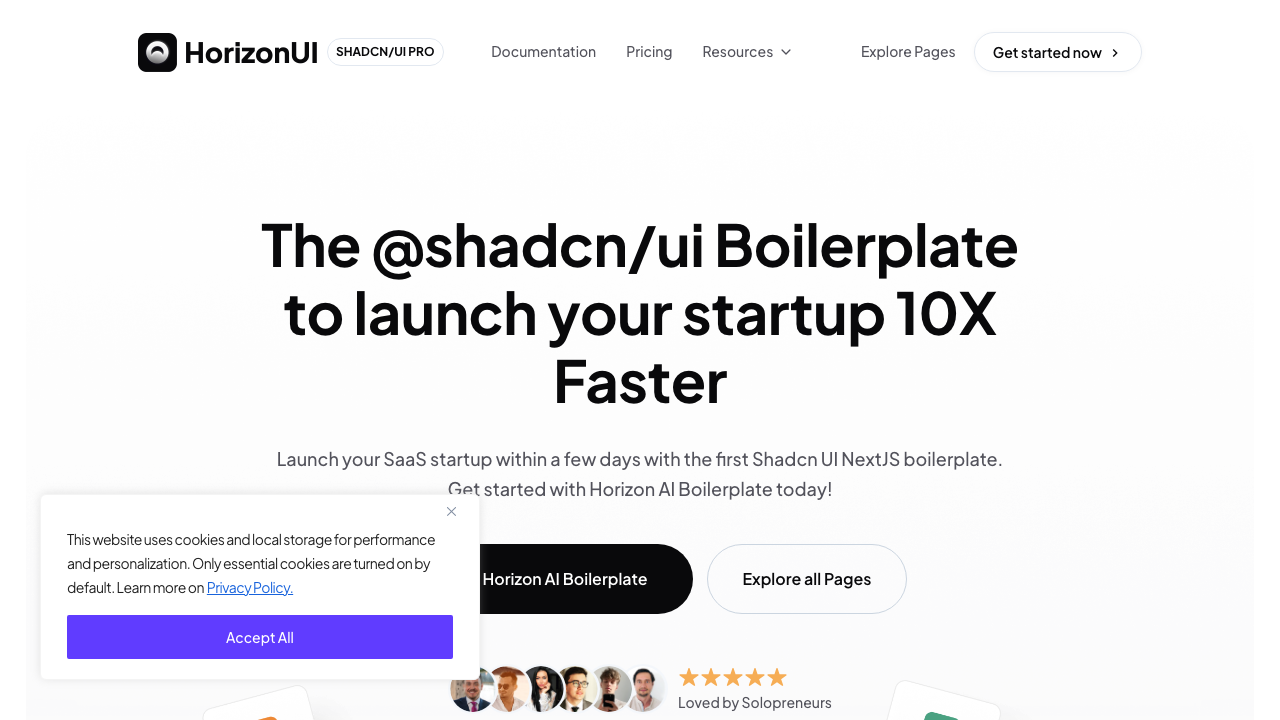 horizon ui shadcn nextjs ai saas template