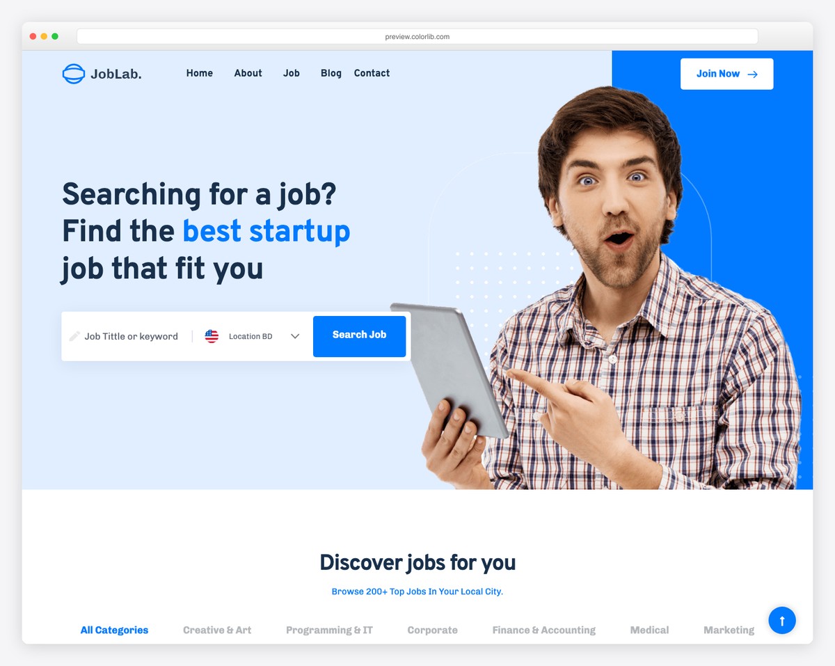 Joblab free Bootstrap 5 job portal template