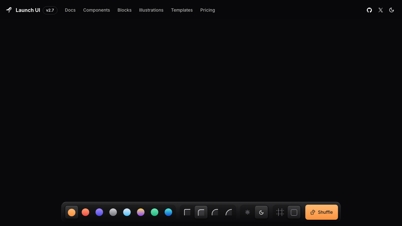 launch ui landing page component library
