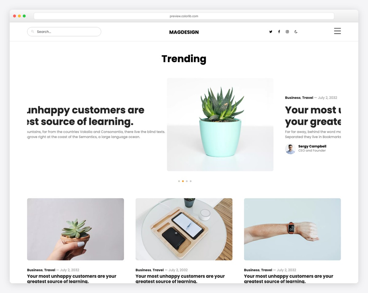 magdesign free bootstrap blog template