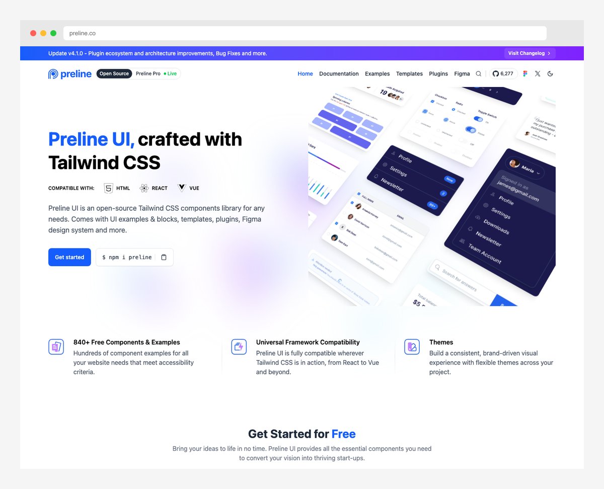 Preline Pro Tailwind CSS admin dashboard with 780 plus examples and enterprise accessibility features