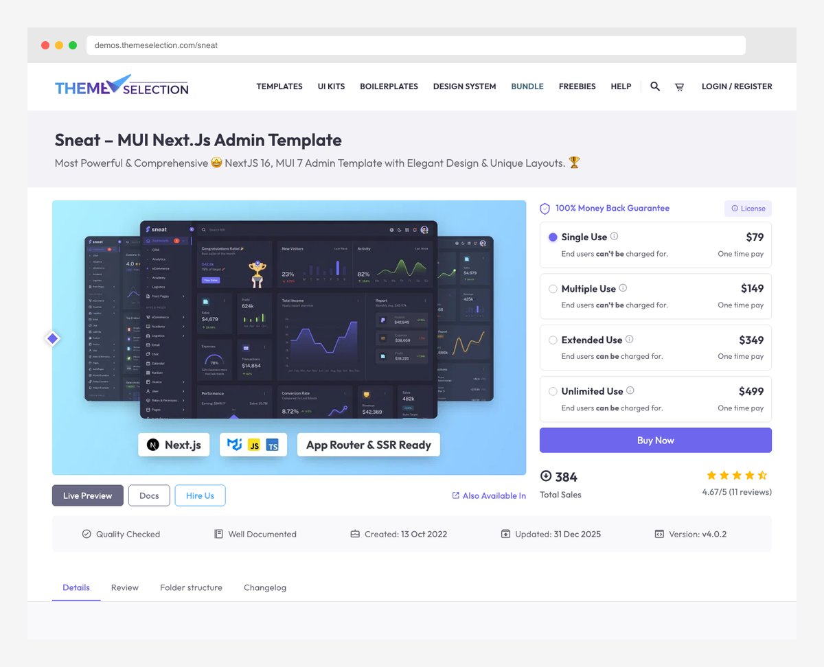 Sneat Bootstrap e-commerce admin dashboard