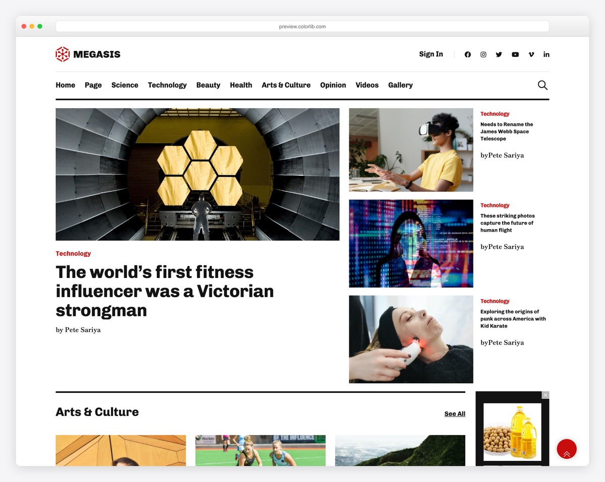 Megasis free responsive Bootstrap template with hero slider and service cards