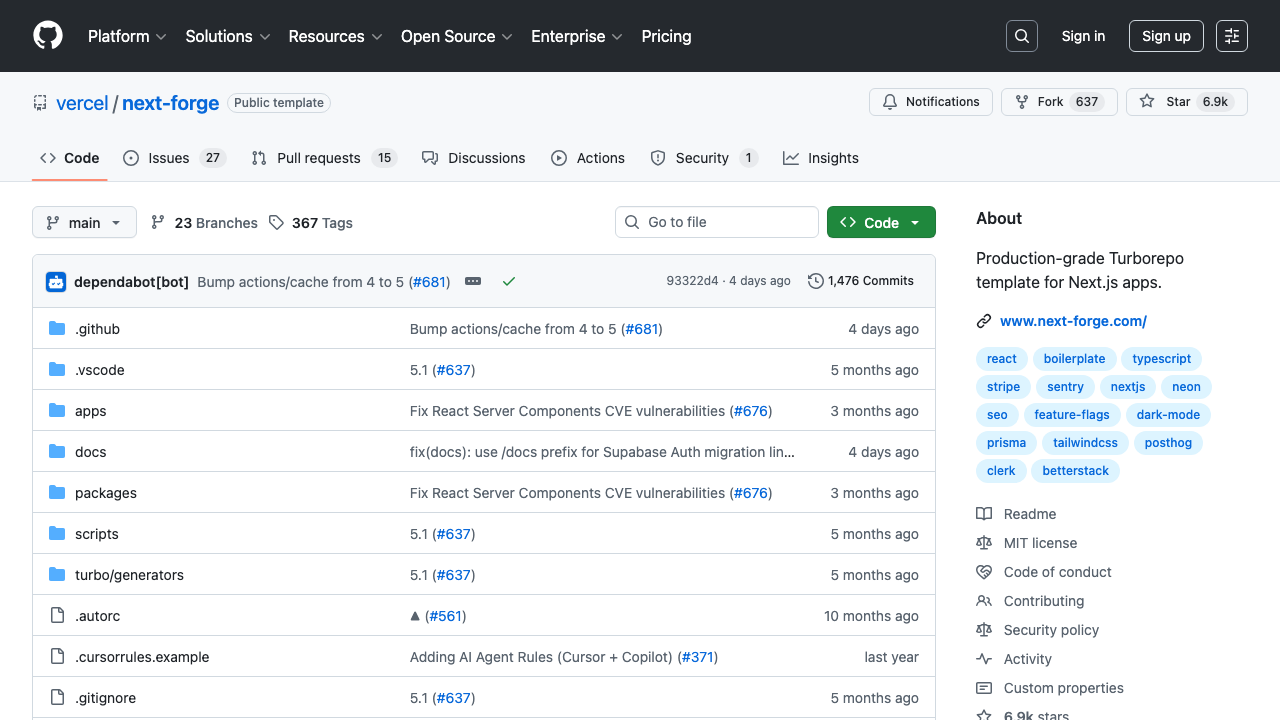 next-forge turborepo saas starter kit