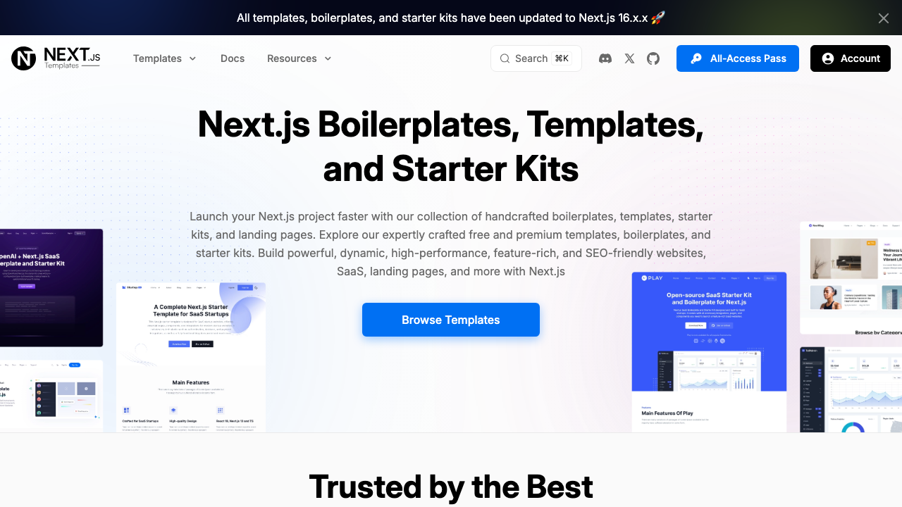 superprops react next.js landing page templates