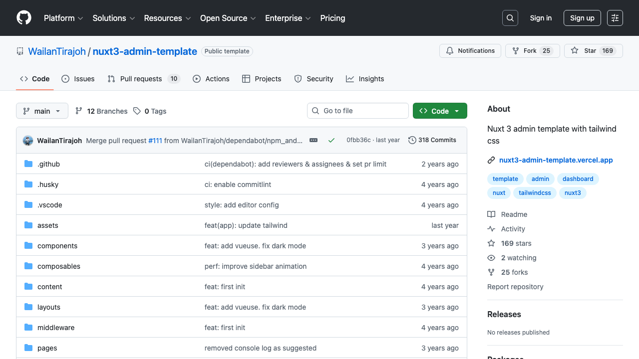 nuxt 3 admin template tailwind css