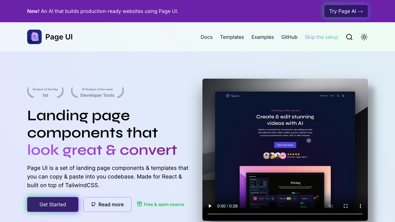 page ui shipixen landing page components