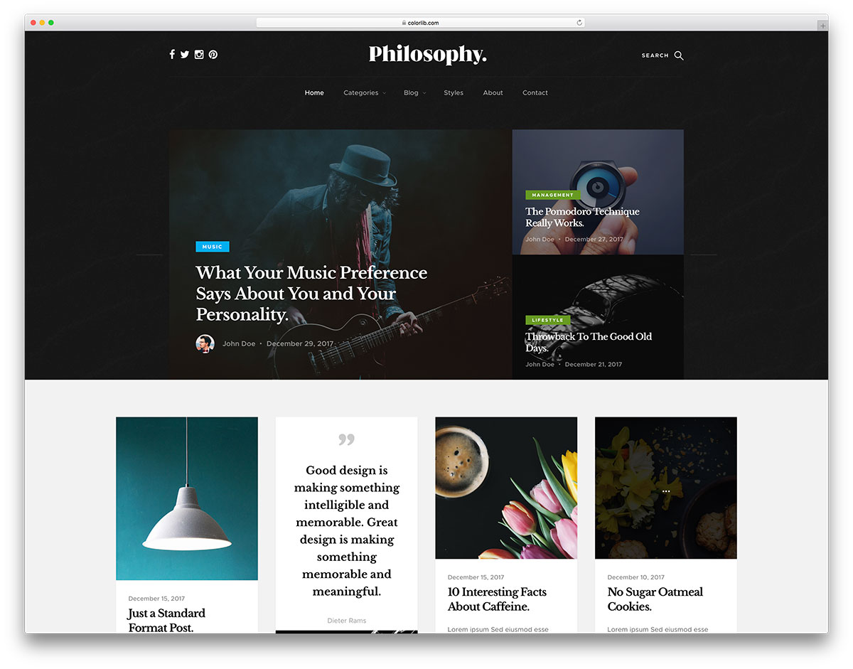 philosophy bootstrap wordpress theme