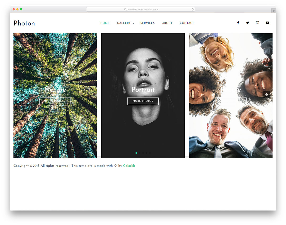 photon free bootstrap gallery template