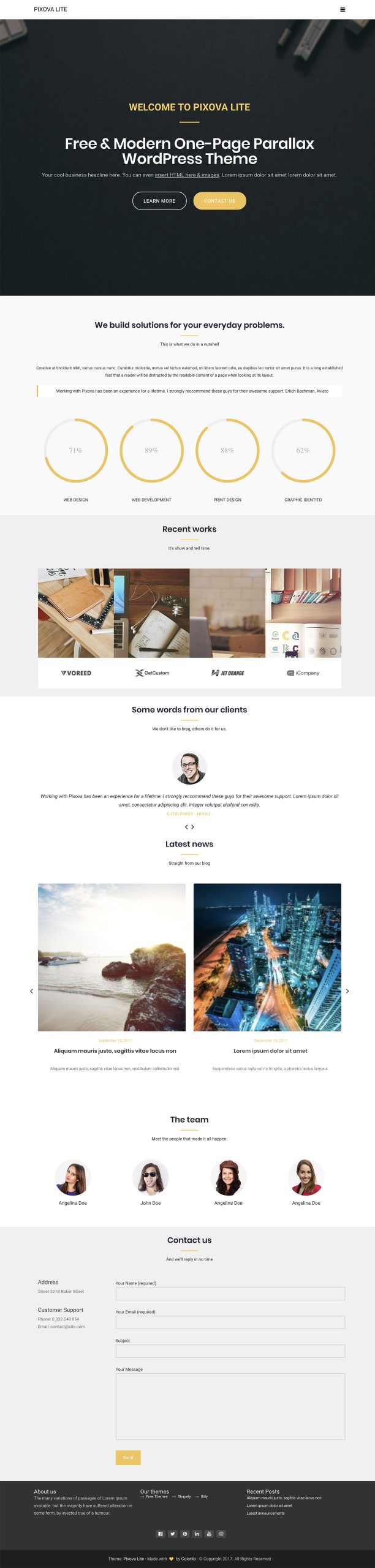 pixova lite bootstrap wordpress theme