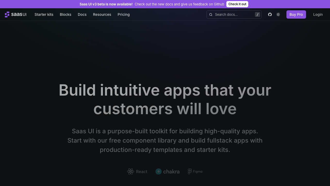 saas ui react component toolkit